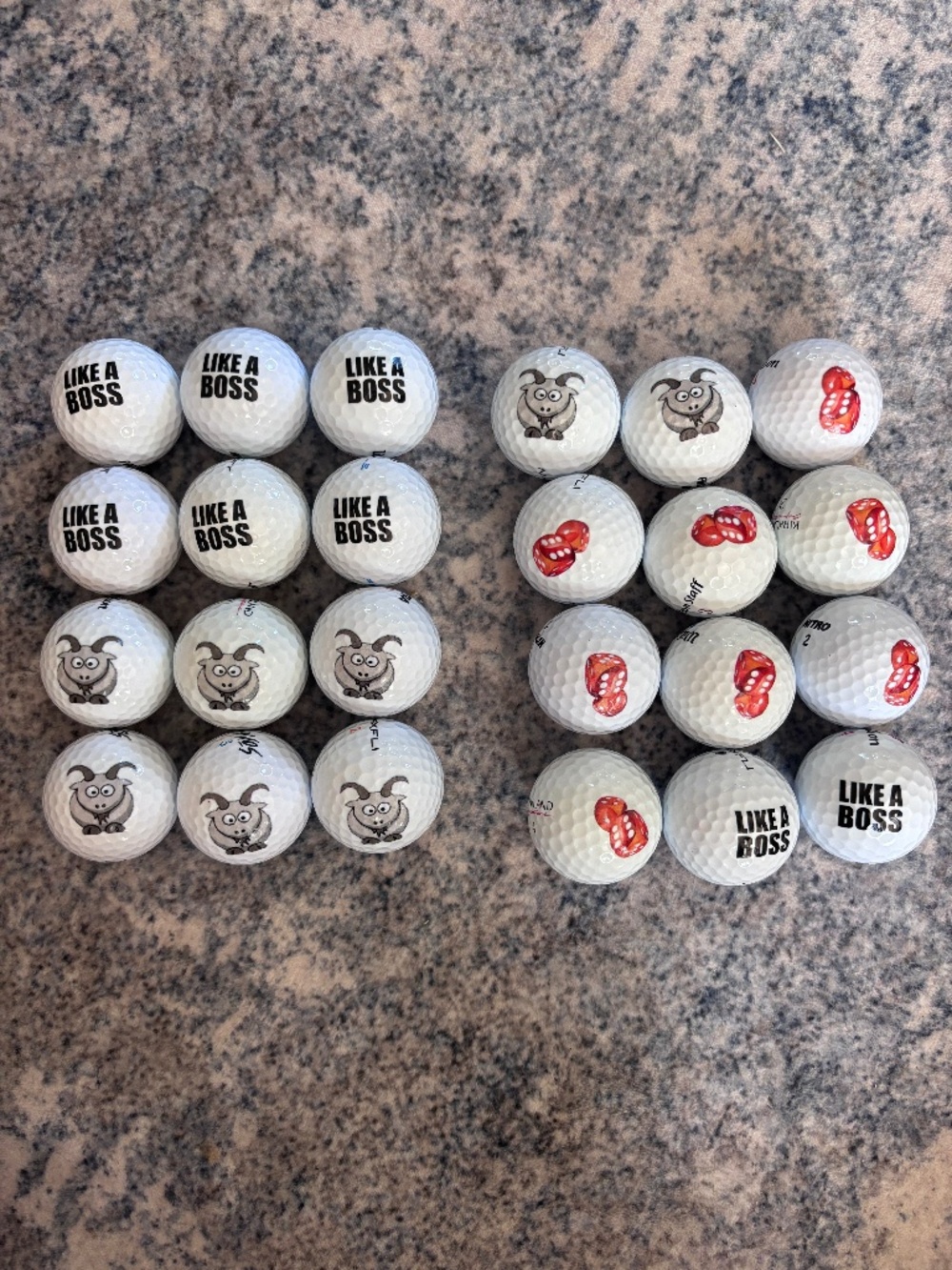 2 Dozen Golf Balls: GOAT, Like a Boss, High Roller